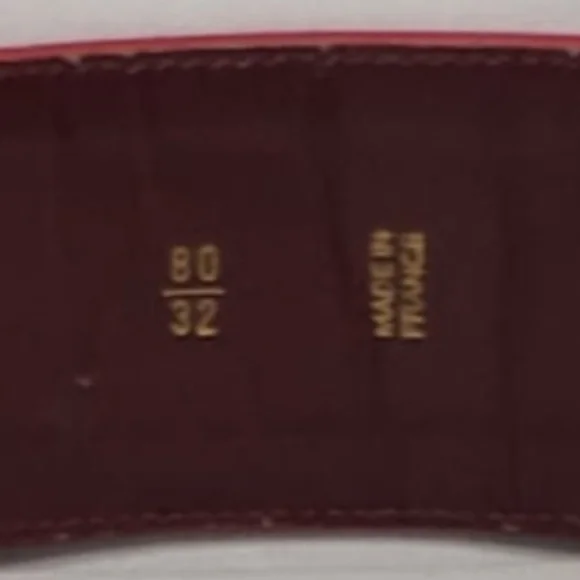 GIVENCHY Red Leather Gold Studded Belt 80/ 32 Made in France - Picture 7 of 9